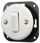 Włącznik podtynkowy ceramiczny schodowy pojedynczy do ramki biały