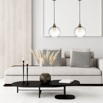 Lampa wisząca  duża szklana kula przezroczysta