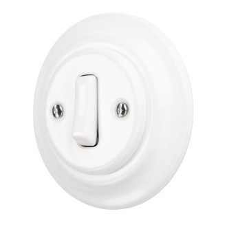 Włącznik podtynkowy ceramiczny schodowy pojedynczy do ramki biały