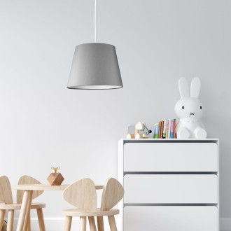 Lampa wisząca z abażurem stożek szara