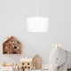 Lampa wisząca okrągła z abażurem Biała