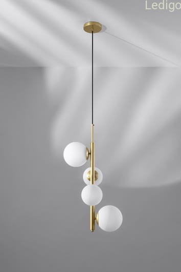 Lampa wisząca ring kulka sufitowa mosiądz 28W 4xG9 Cordel