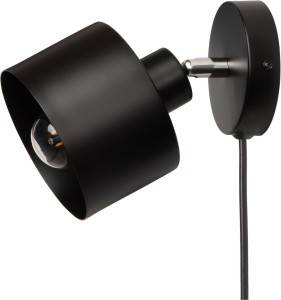 Kinkiet z kablem mały czarny metalowy ezo kubełek