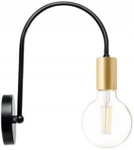 Kinkiet retro łuk E27 LOFT czarno złoty