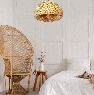 Klosz BOHO bambusowy duży 45cm DMT57