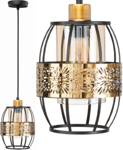 Lampa wisząca witrażowa czarna metalowa WSP03A1 