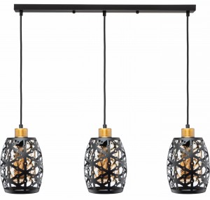 Listwa wisząca witrażowa czarna metalowa WSP09A4 