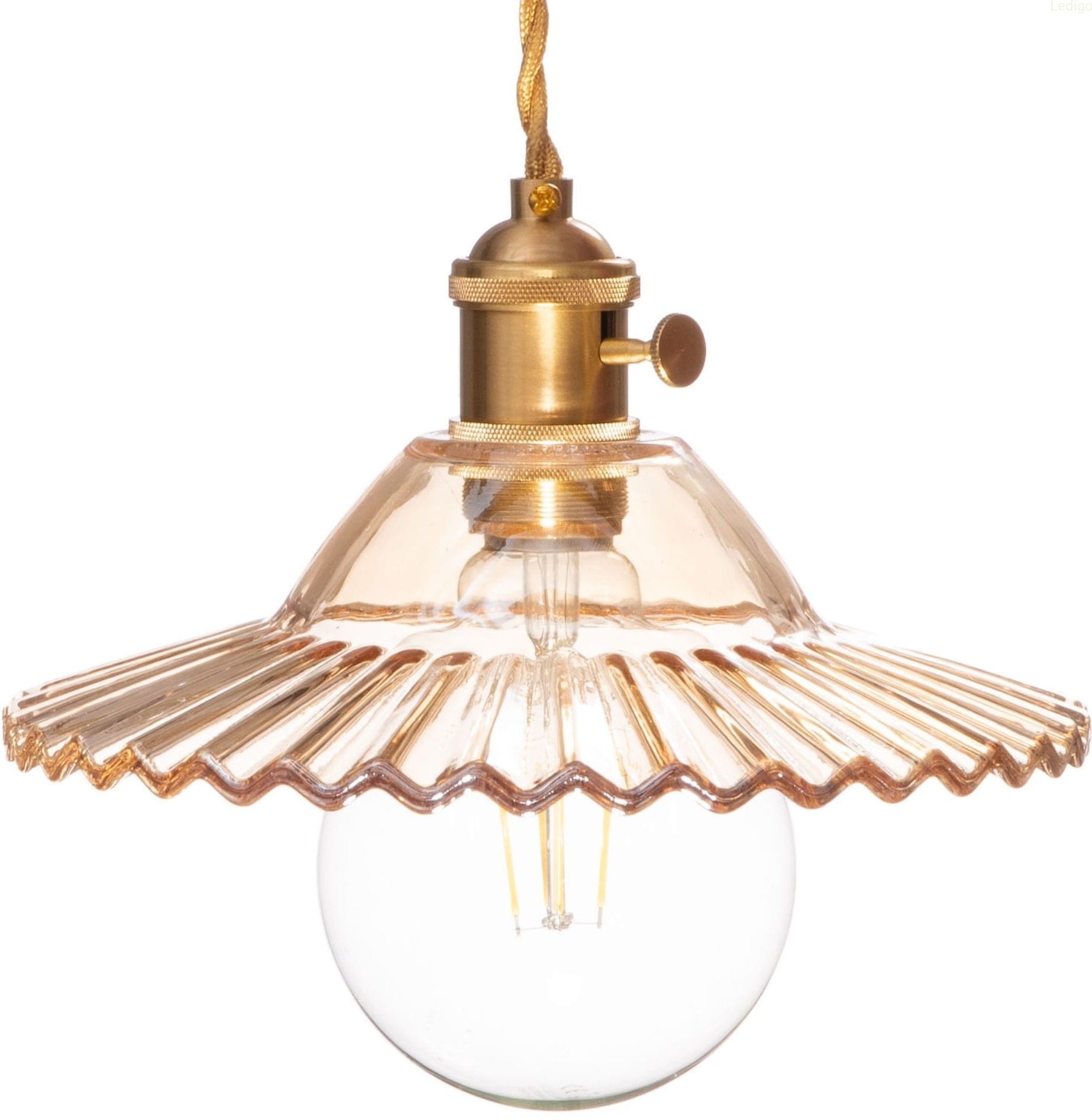 Lampa wisząca szklana płaska BALERINA bursztynowa