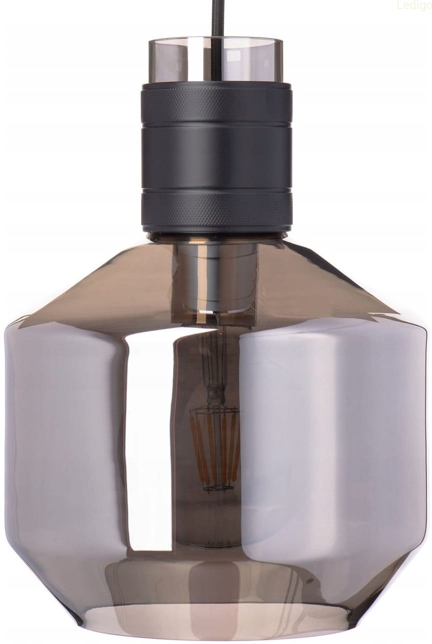 Lampa wisząca szklana grafitowa lustrzana