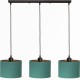 Lampa wisząca listwa potrójna zielona, tekstylna, kolekcja Oro, Ledigo, 3 abażury