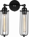 Kinkiet ścienny Rustic T30 czarny podwójny