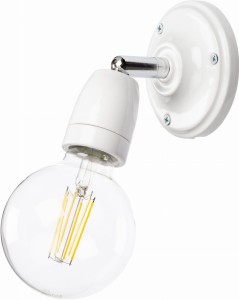 Kinkiet ceramiczny na żarówke E27 biały