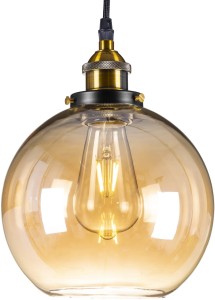 Lampa wisząca szklana kula bursztynowa ombre