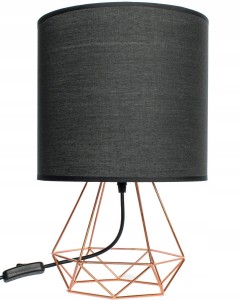 Lampka nocna golden rose czarna stołowa