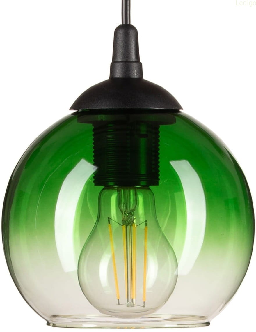 Lampa wisząca mała kula szklana Venus Zielona 15cm