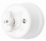 Włącznik ceramiczny obrotowy VINTAGE biały