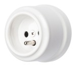 Gniazdo ceramiczne natynkowe z uziemieniem białe Ledigo