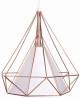 Lampa wisząca geometryczna z białym materiałem Różowe Złoto, glamour