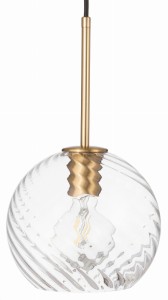 Lampa wisząca szklana przezroczysta kula VELA PRO