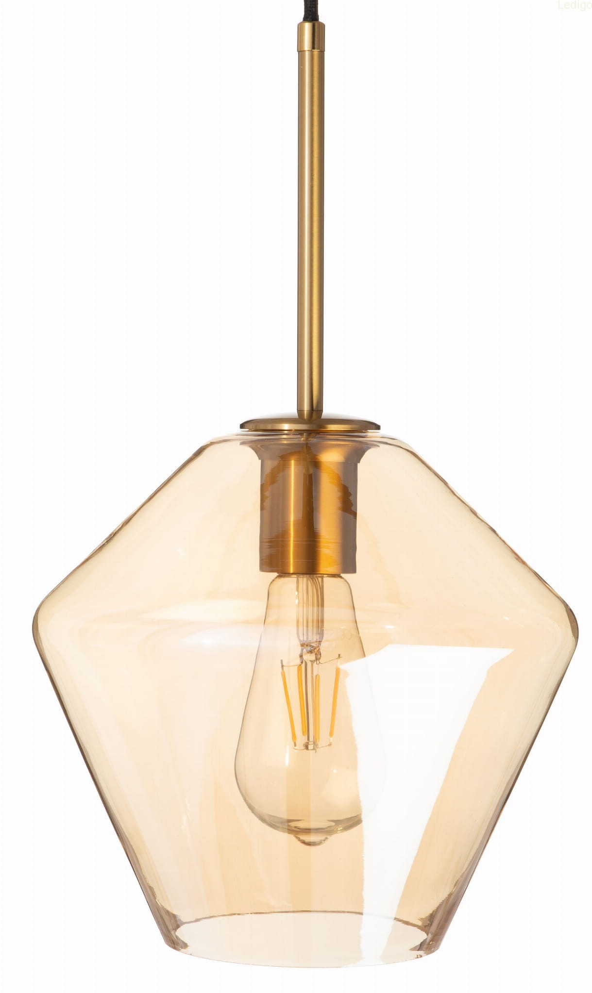 Lampa wisząca szklana bursztynowa PARIS mała