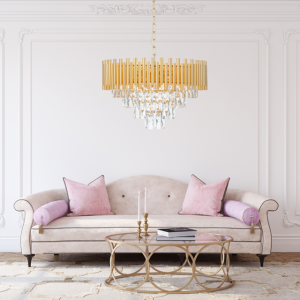 Lampa kryształowa luksusowa żyrandol Luxury WSC013 złota duża