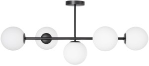 Lampa sufitowa Milano 5 kloszy mleczne kule