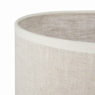 Lampa potrójna listwa czarna abażur len naturalny