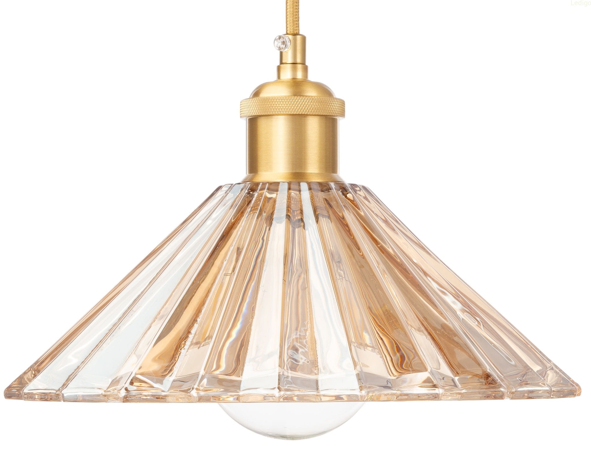 Lampa wisząca sufitowa szklana Japandi bursztynowa