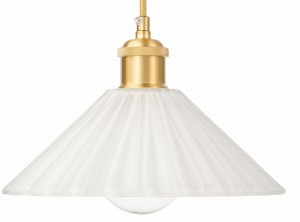 Lampa wisząca szklana plisowana Japandi mleczna