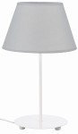 Lampka stołowa biała abażur stożek szary Karo E27 