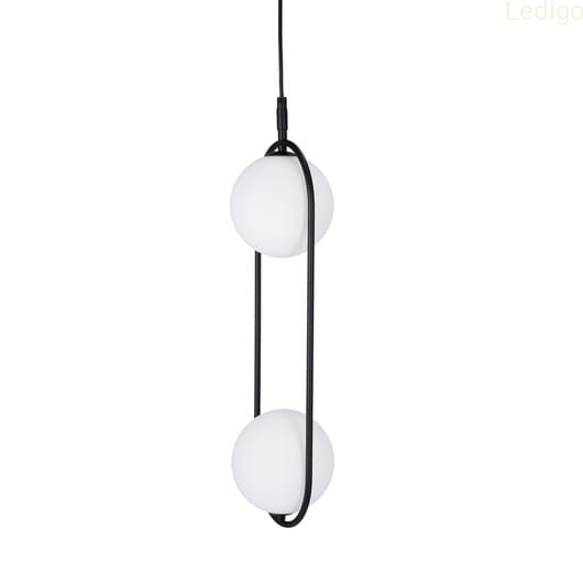 Lampa wisząca ring podwójna kulka sufitowa czarna Cordel