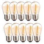 Pakiet 10szt żarówka LED E27 S14 0,5W amber girlandowa
