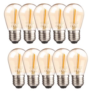 Pakiet 10szt żarówka LED E27 S14 0,5W amber girlandowa