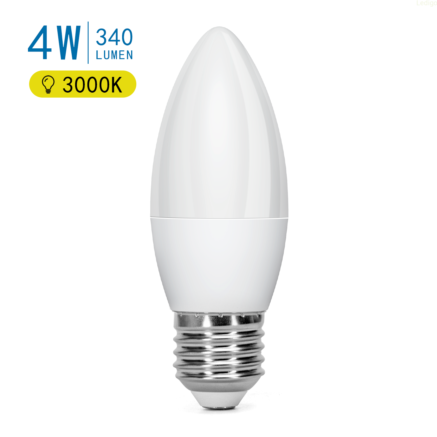 Żarówka świeczka LED A5 C37 E27 4W 6500K Zimna