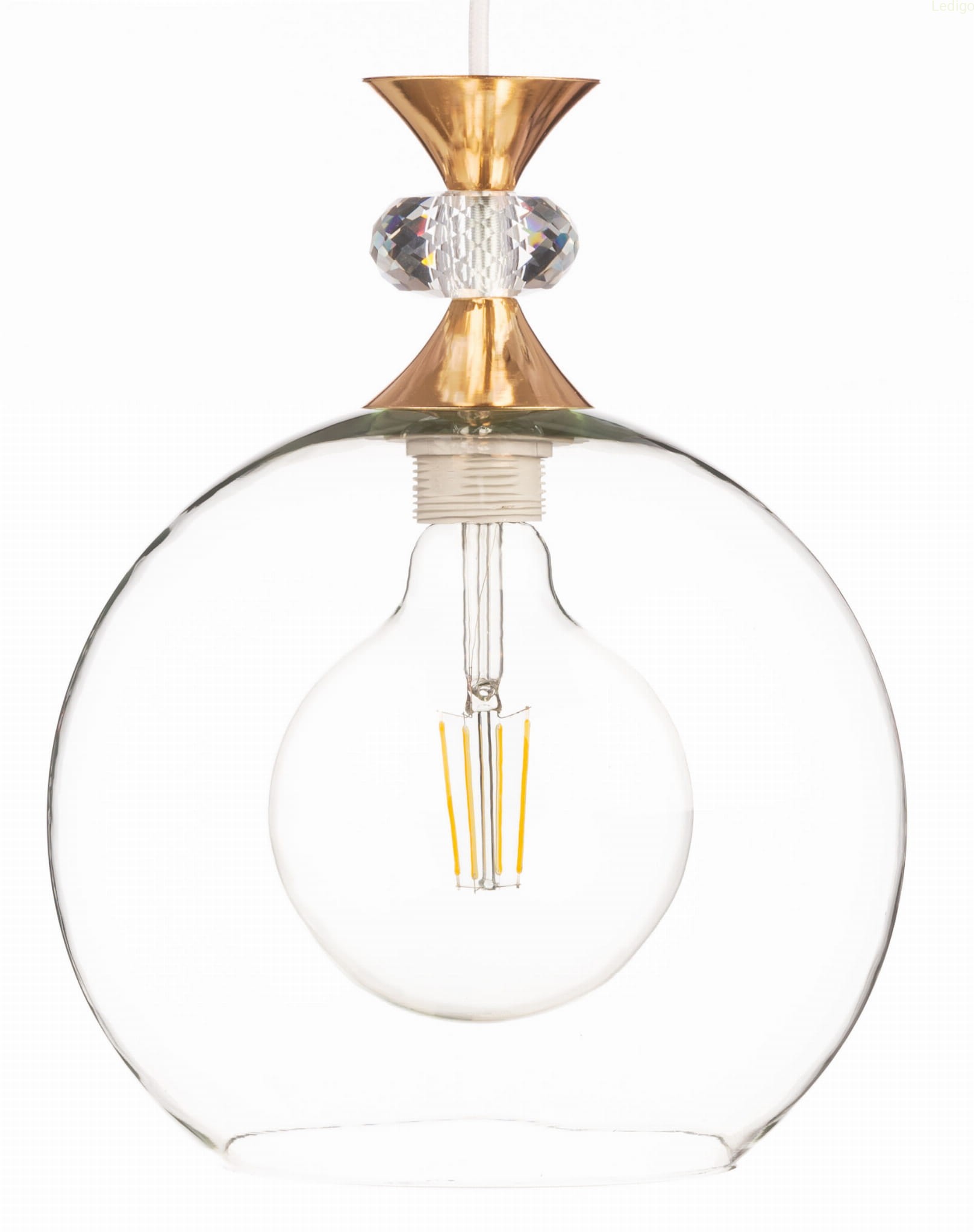 Lampa wisząca duża szklana kula oprawa kryształ Glamour