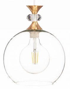 Lampa wisząca duża szklana kula oprawa kryształ Glamour