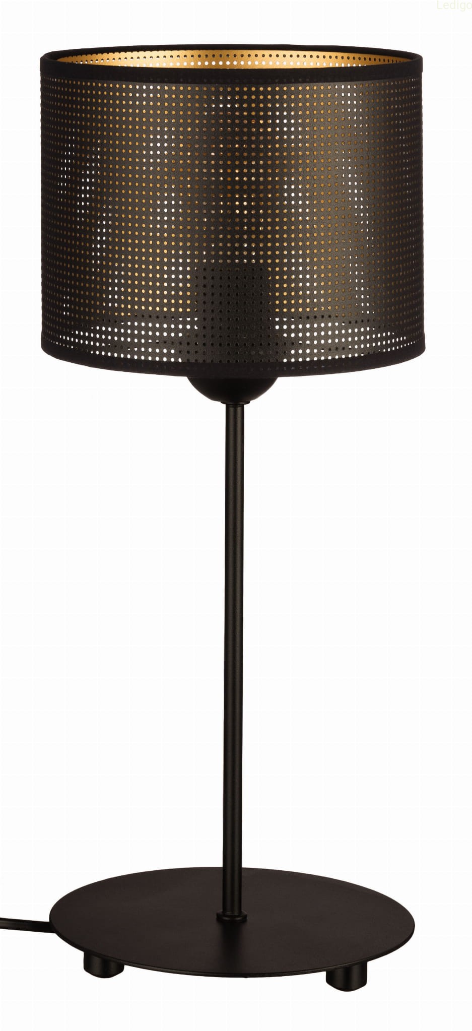 Lampka stołowa czarna abażur ażurowy czarny Karo E27