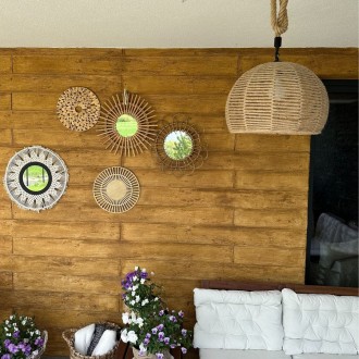 Lampa wisząca jutowa PELOTA boho duża