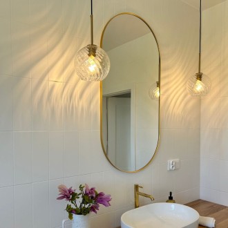 Lampa wisząca szklana przezroczysta kula VELA PRO