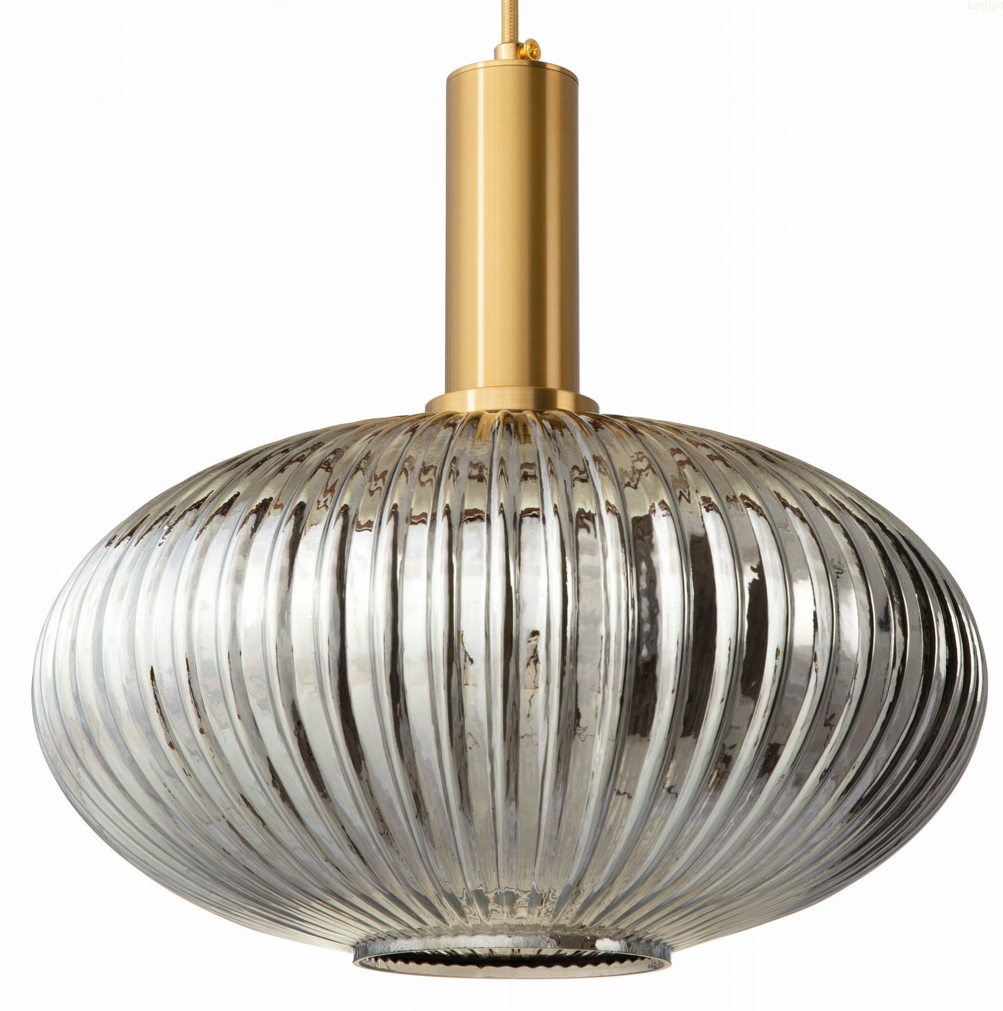 Lampa wisząca szklana MODERNA złota szara