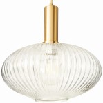Lampa wisząca MODERNA LUX duża złota przezroczysta