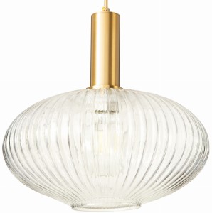 Lampa wisząca szklana MODERNA duża złota przezroczysta