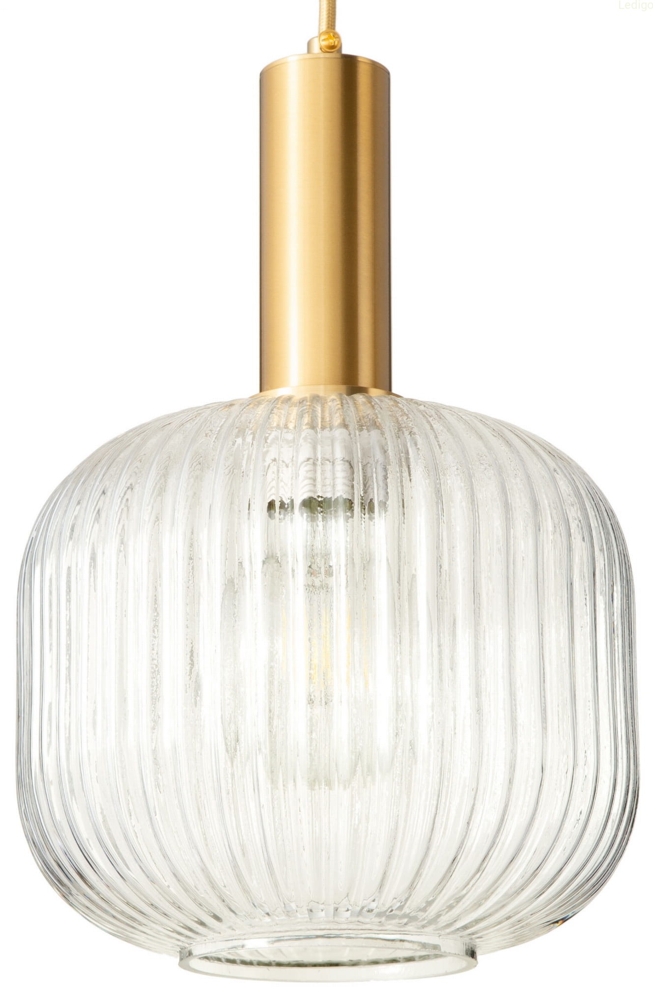 Lampa wisząca szklana MODERNA złota przezroczysta