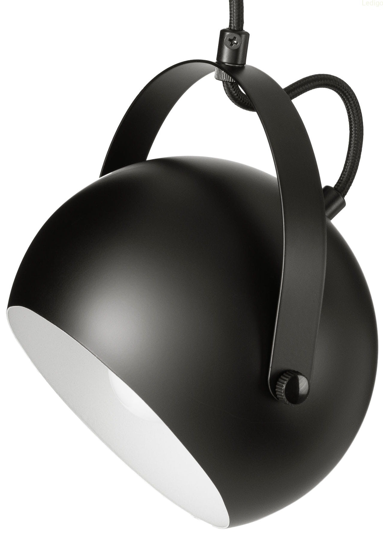 Lampa wisząca czarna okrągła metalowa loft BALL