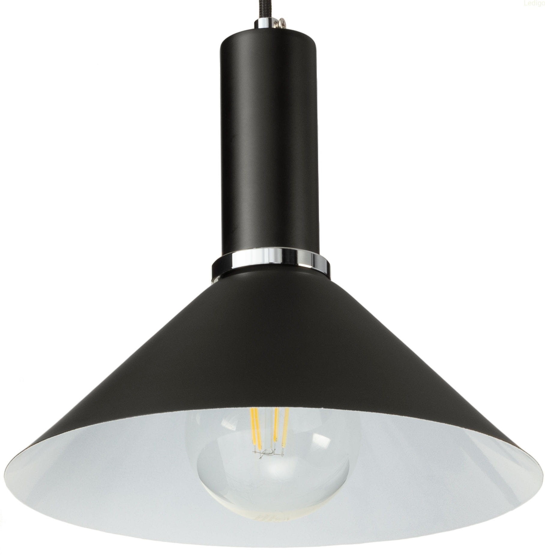 Lampa wisząca Loft metalowa Stożek czarna
