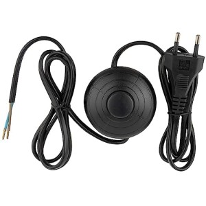 Przewód w oplocie z wtyczką włącznik nożny 3m czarny