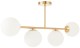 Lampa sufitowa Milano złota 4 klosze mleczne kule