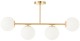 Lampa sufitowa Milano złota 4 klosze mleczne kule