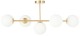 Lampa sufitowa Milano złota 5 kloszy mleczne kule