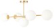 Lampa sufitowa Milano złota 5 kloszy mleczne kule